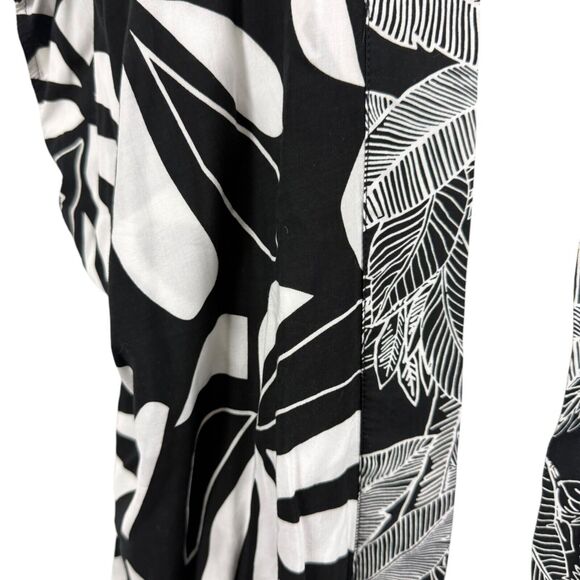Chicos Printed Boarder Ruana Reversible Womens Open Kimono Jacket Black sz S / M - Picture 6 of 16